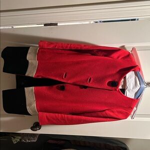 kate spade Red Coat with Black & Cream Trim